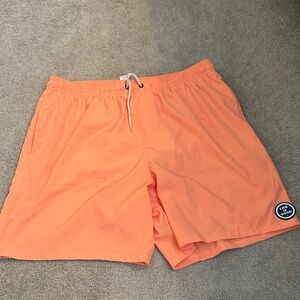 Life Is Good Men's Coral-Orange Swim Board Shorts